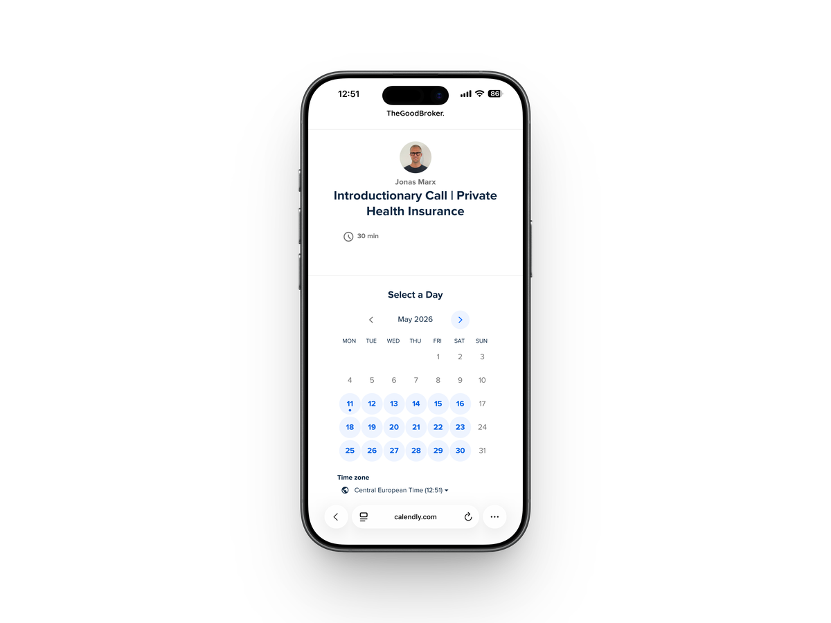 Booking app — pick a day